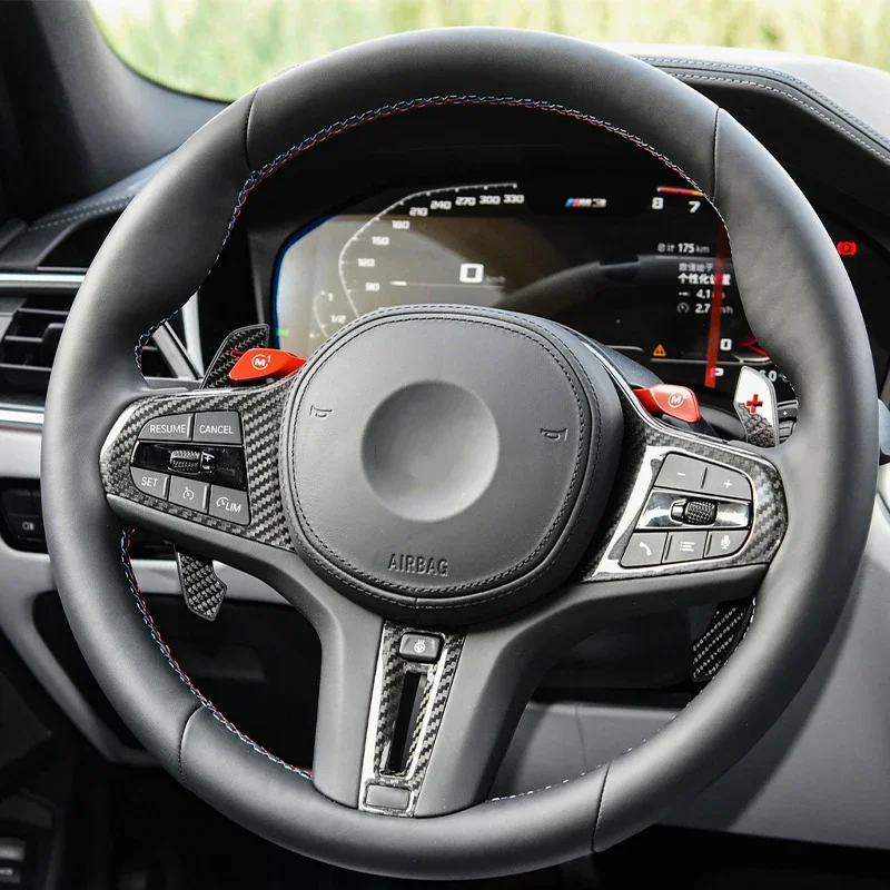 For BMW G20 G30 G80 G82 F92 F90 M5 G11 G12 G14 G15 G16 Carbon Fiber Steering Wheel Panel Decoration Cover Trim Frame