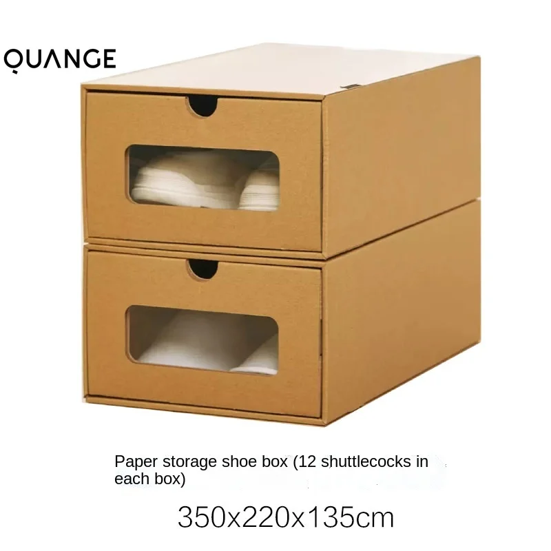 Eco Foldable Thickened Kraft Cardboard Toys Storage Box Combination Shoe Cabinet Drawer Shoes Organizer Rack Container