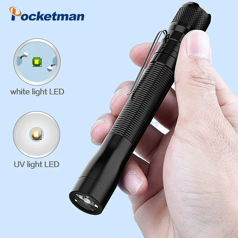 

Portable LED Flashlight Aluminium Alloy Mini Pen Light 3 Modes Emergency Small Torch with Pen Clip Pocket-sized Flashlights