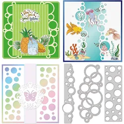 3pcs Bubble Embossing Template Frame Carbon Steel Border Edge Die Cuts for Scrapbooking Card DIY Craft Decoration