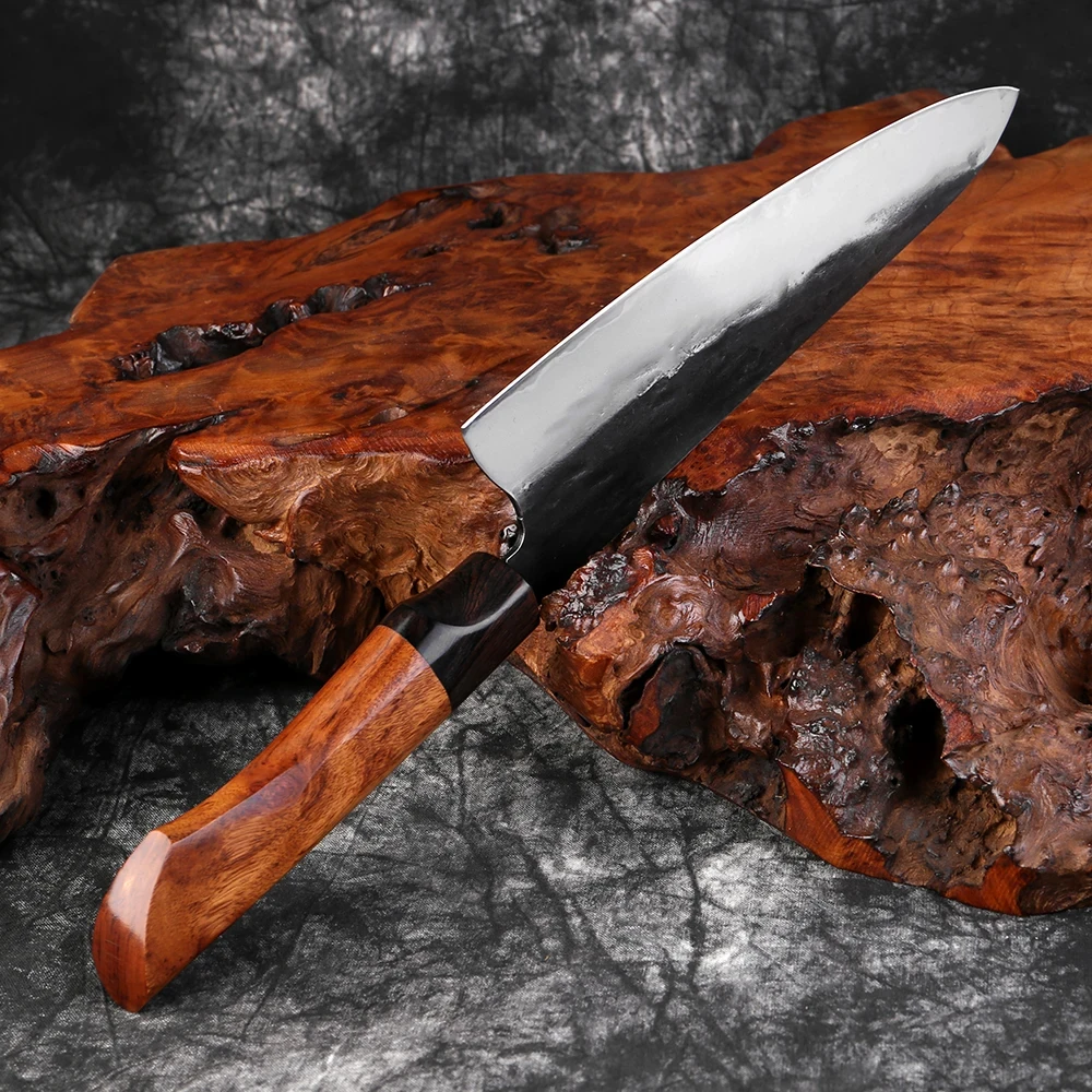 

XITUO 8 inch Chef Knife,3 Layers High Carbon Composite Forging Steel,Razor Sharp Kitchen Knife, Redwood Ergonomic Handle