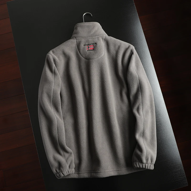 سترة قطنية سميكة مبطنة بالصوف ذات ياقة عالية للرجال، معطف خارجي دافئ عصري للشباب بأكمام طويلة وإغلاق بسحاب #5