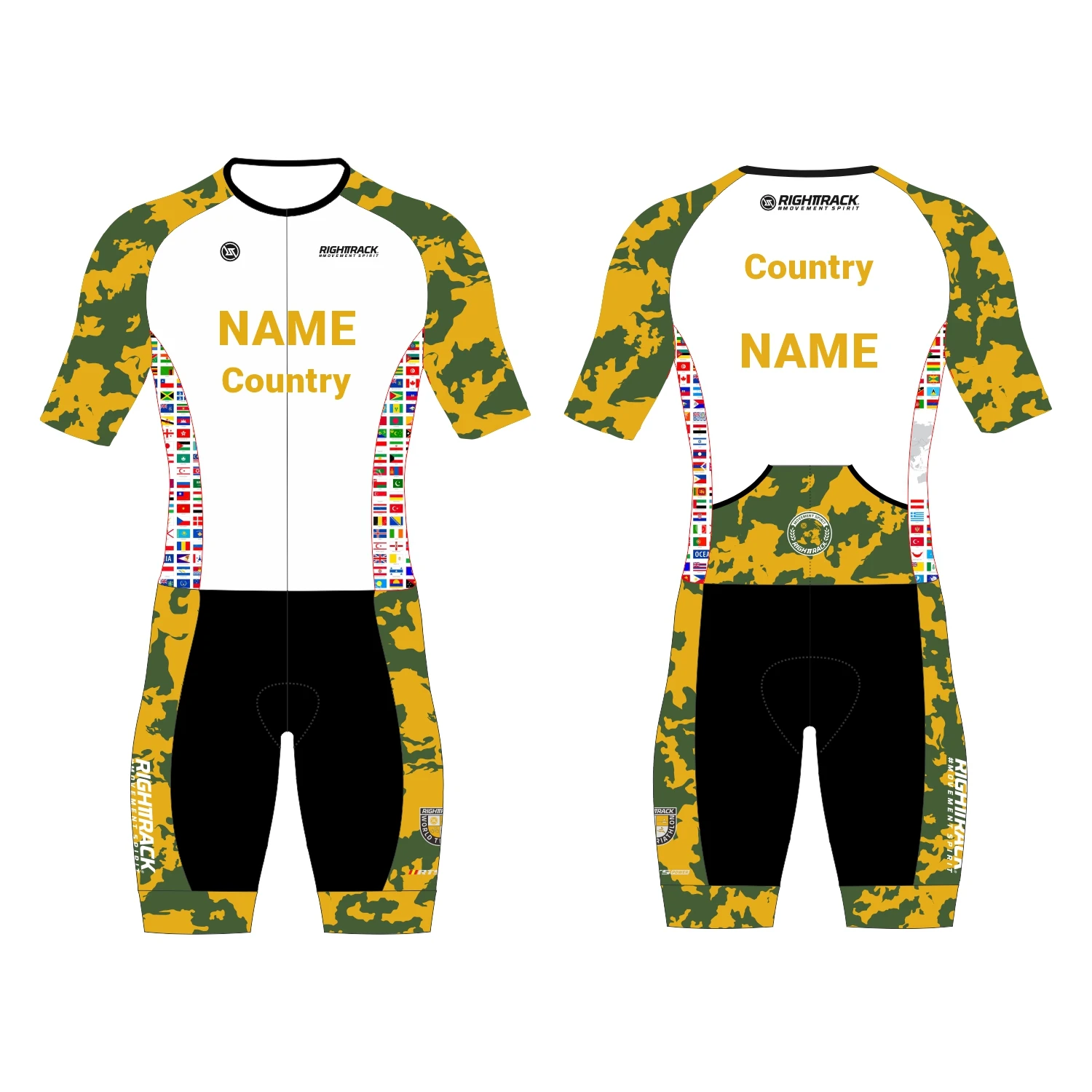 Custom MEN'S Performance Triathlon Trisuit Training Clothing Colorful Skinsuit RIGHTTRACK Swimming Cycling Running Appare