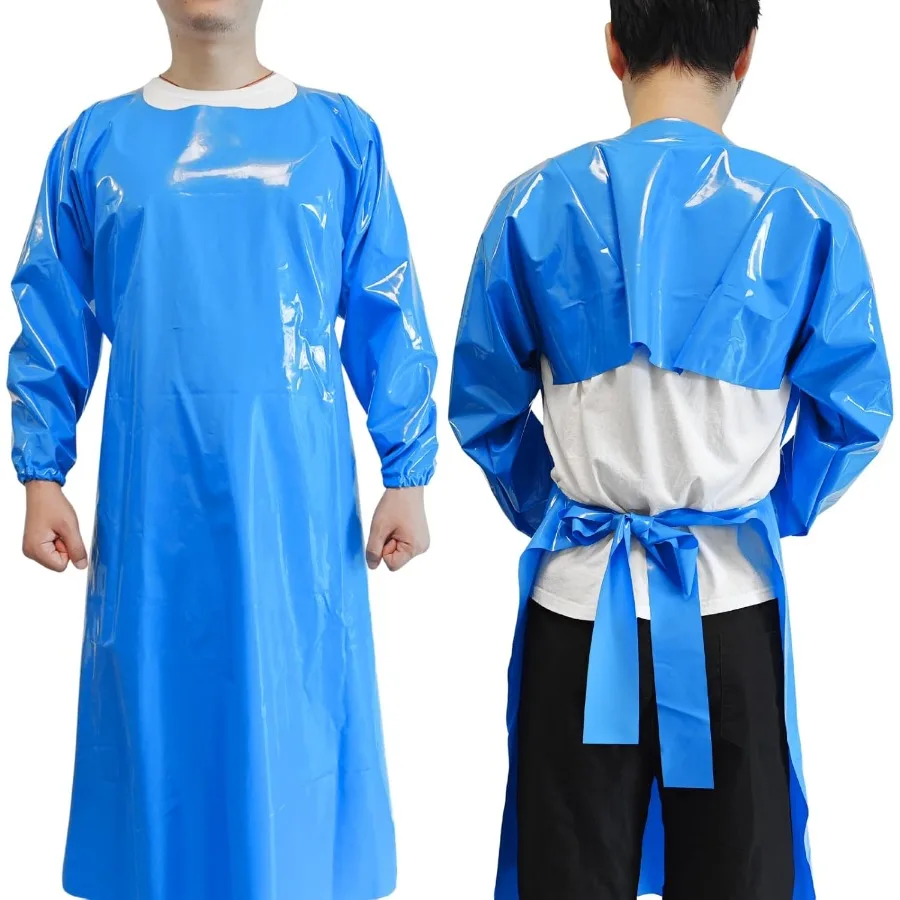 

ELEBOX водонепроницаемый фартук с длинными рукавами, защитный фартук, рабочая форма для мужчин и женщин, химически стойкий фартук против разрыва для защиты от пыли