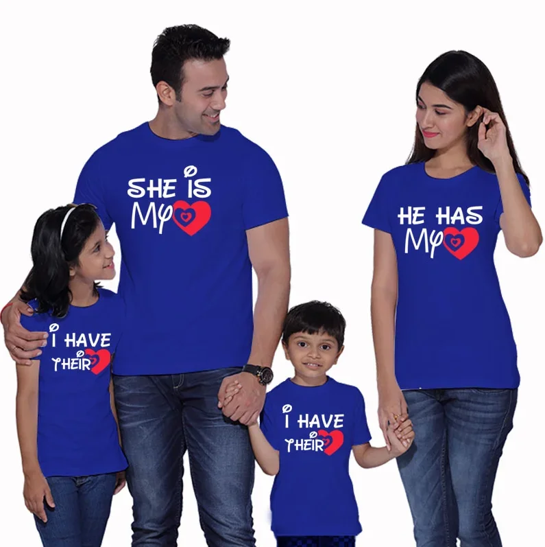 إنها قلبي، لدي قلبي، لديهم، تي شيرت عائلي، ملابس عائلية متطابقة للأم والأبي والأطفال