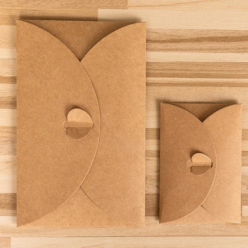 50pcs/lot Envelope High-grade 250g Kraft Paper Love Buckle Envelopes for Wedding Invitation Business Supplies Stationery Packing