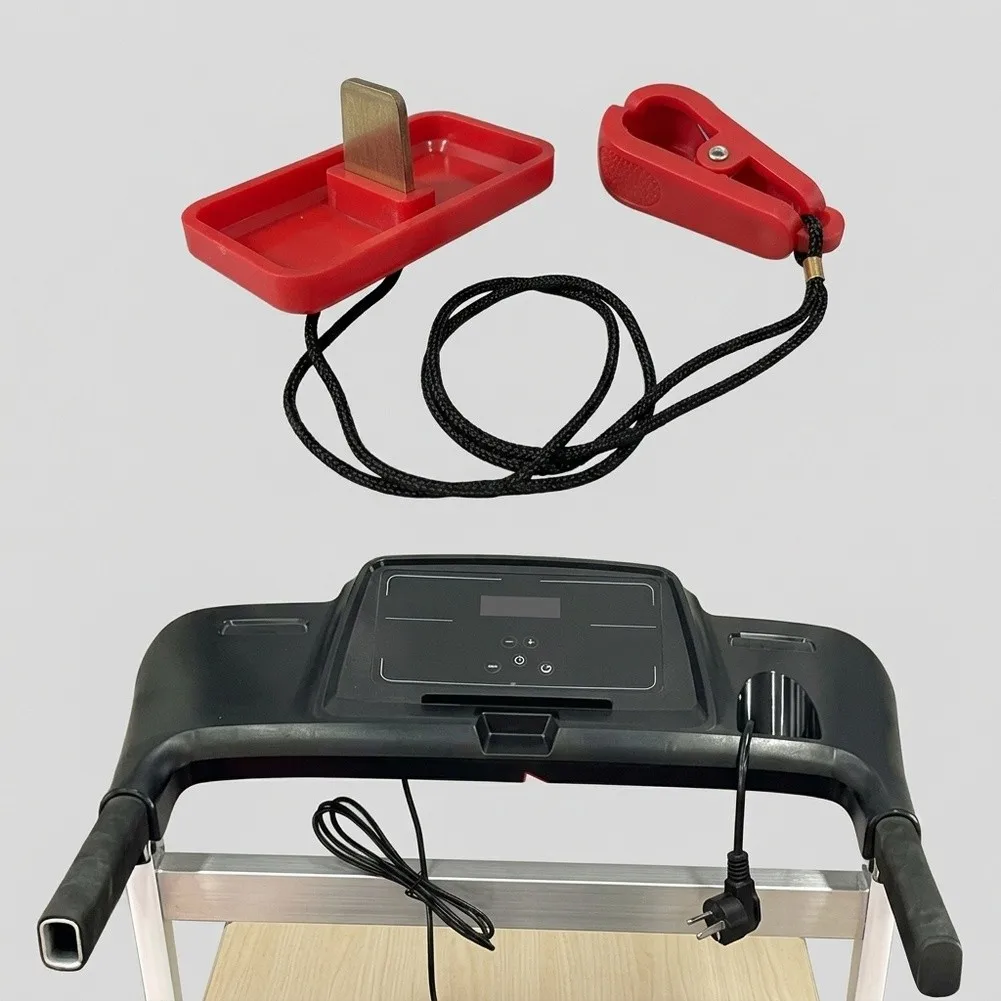 2 Pack Treadmill Safety Key For Running Machine With Red Stop Switch And Pull Cord 46x28mm Rectangular Insert