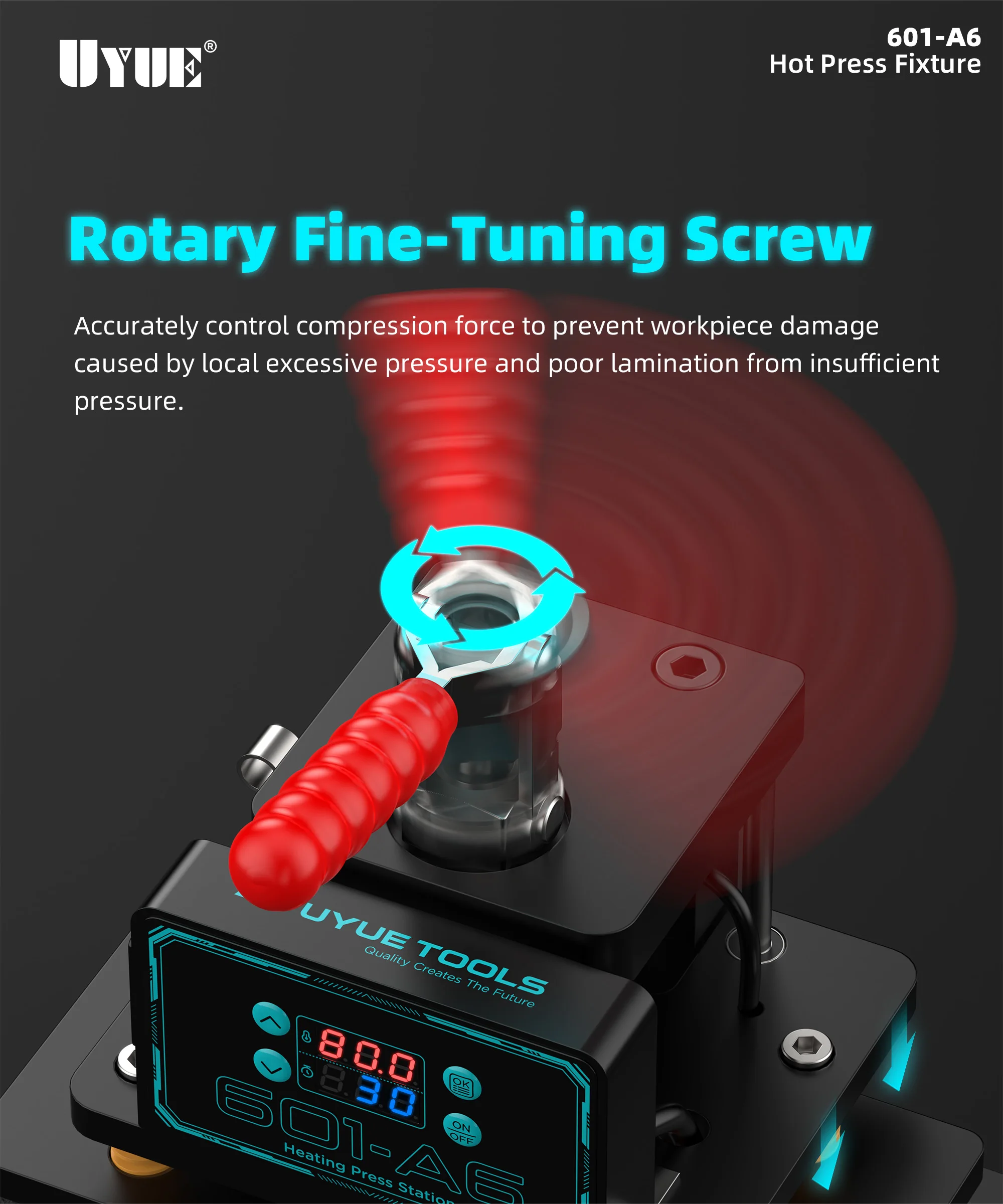 UYUE  Multifunctional Hot Press Jig for iPhone Android Screen Back Cover/Frame Hot Press Air Tightness Restoration Repair