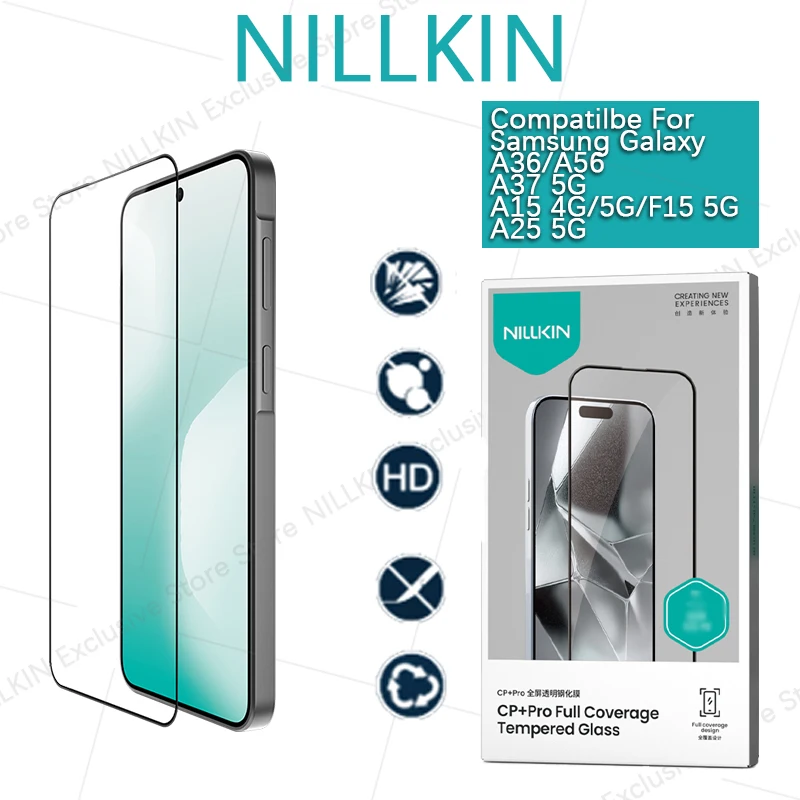 Nillkin für Samsung Galaxy A25 A57 A36 A56 A15 F15 A37 CP+PRO Vollflächige Schutzfolie aus gehärtetem Glas 2D 0,22MM