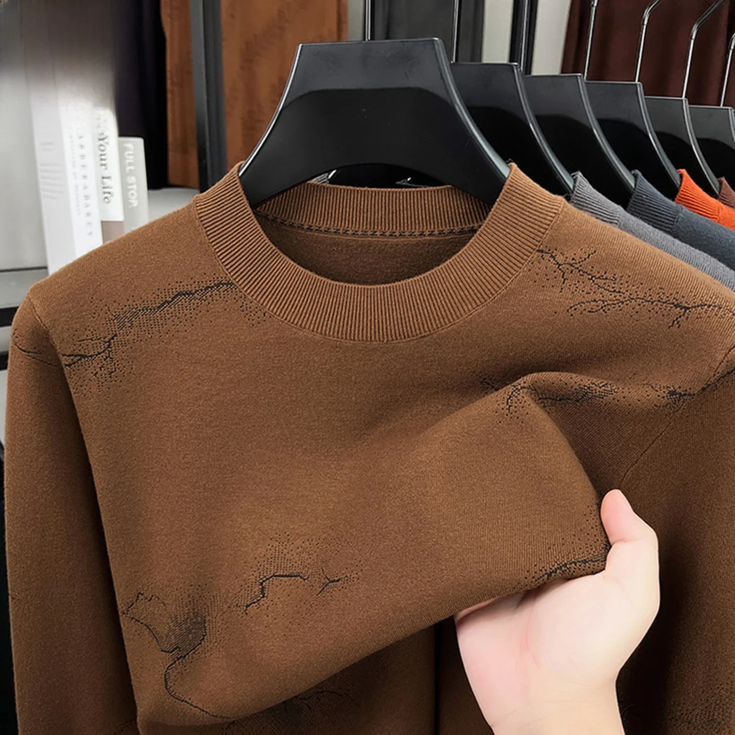 

Мужская футболка Paul Legend с длинным рукавом, тонкая вязаная, с круглым вырезом, повседневная, модная, приталенная, из мягкой полиэстеровой смеси, весна-осень