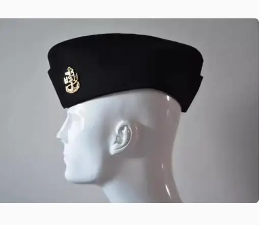 Cappello americano Navy Boat Cap Bend Spring Uomo Nero