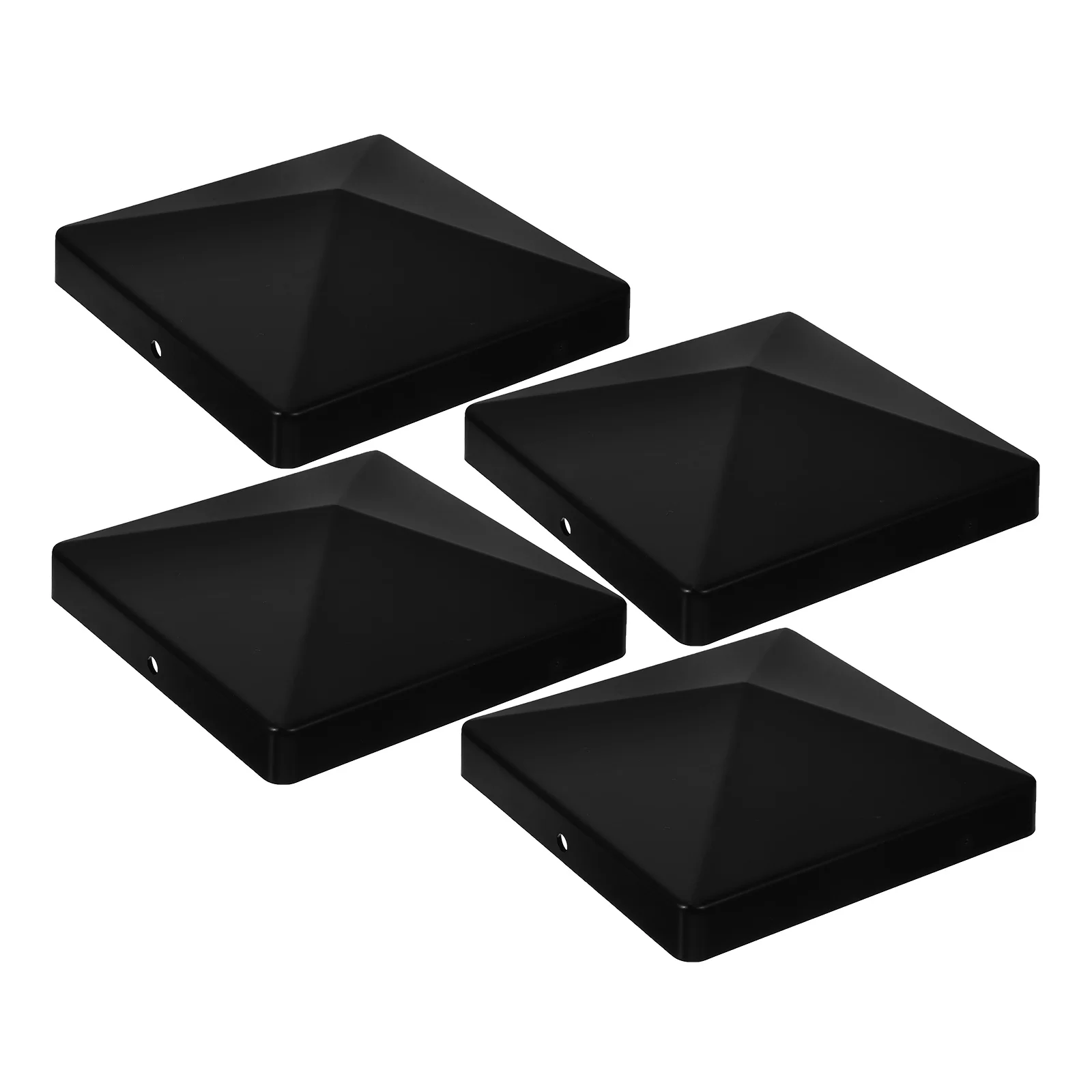

4 set 4 Sets Fence Post Cover Post Caps Column Cover Protector Tops Black Covers Durable Plastic Reusable Garden Accessories