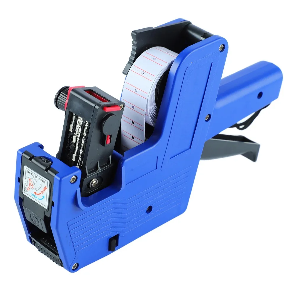 MX-5500 Price Labeller 8 Digits Clear Print 8 Digits Price Label Maker Blue with 2 Ink Wheel Price Tag Machine