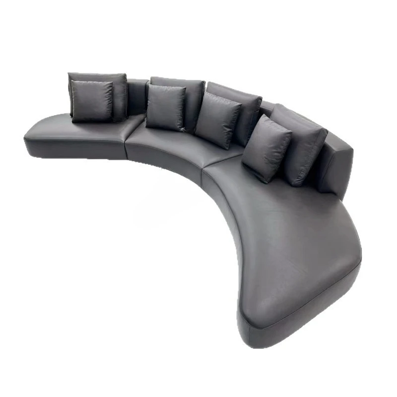 

Minimalist Internet celebrity curved fabric sofa, modern light luxury living room, wabi sandy wind special-shaped sofa