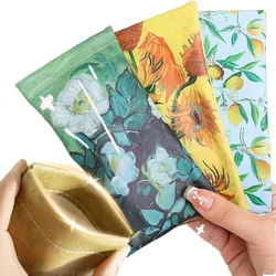 Vintage Oil Painting Glasses Bag Unisex Fresh Sweet Van Gogh Glasses Case Automatic Closing Portable Sunglasses Protector