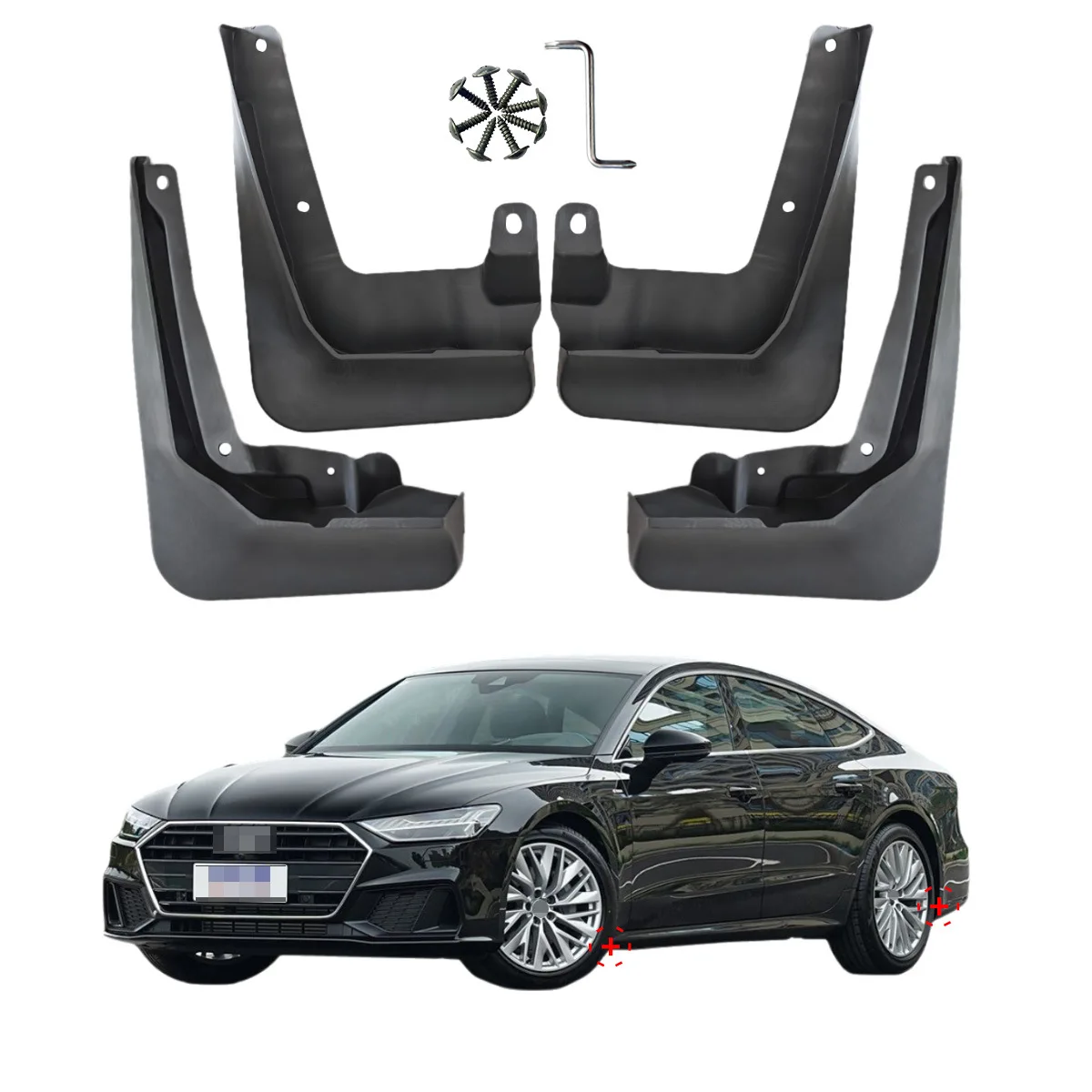 For Audi A7S7 C8 Sline Sport Edition Mud Flaps Splash Guards Audi A7 Mudguards 4pcs 2018-2025