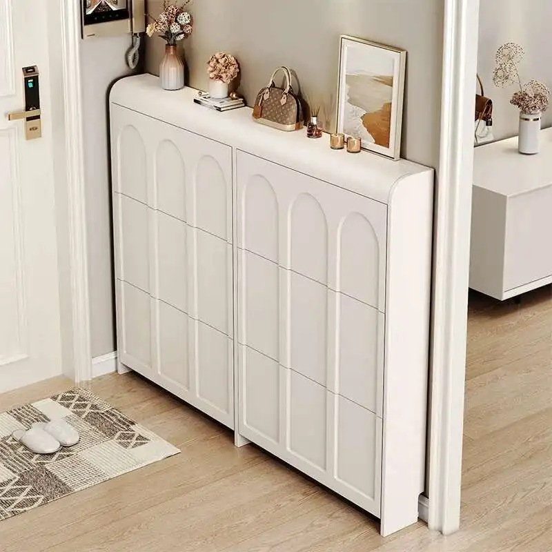 

Vertical Luxury Shoe Closet Wood European Modern Space Saving White Shoe Cupboards Nordic Entry Schoenenkast Entrance Furniture