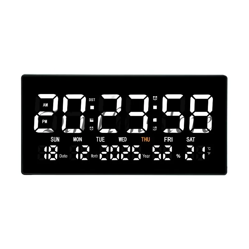 LED light perpetual calendar electronic clock office smart large screen digital wall clock multi-function desktop luminous clock