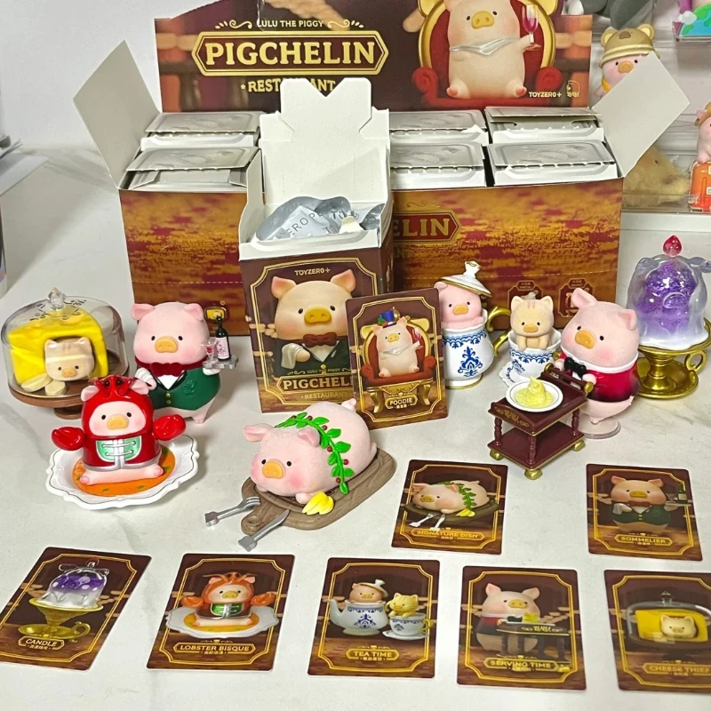 Lulu The Piggy Five Star Restaurant Series Blind Box Action Figure Giocattolo da collezione Decorazione del desktop Regali per bambini Kawaii