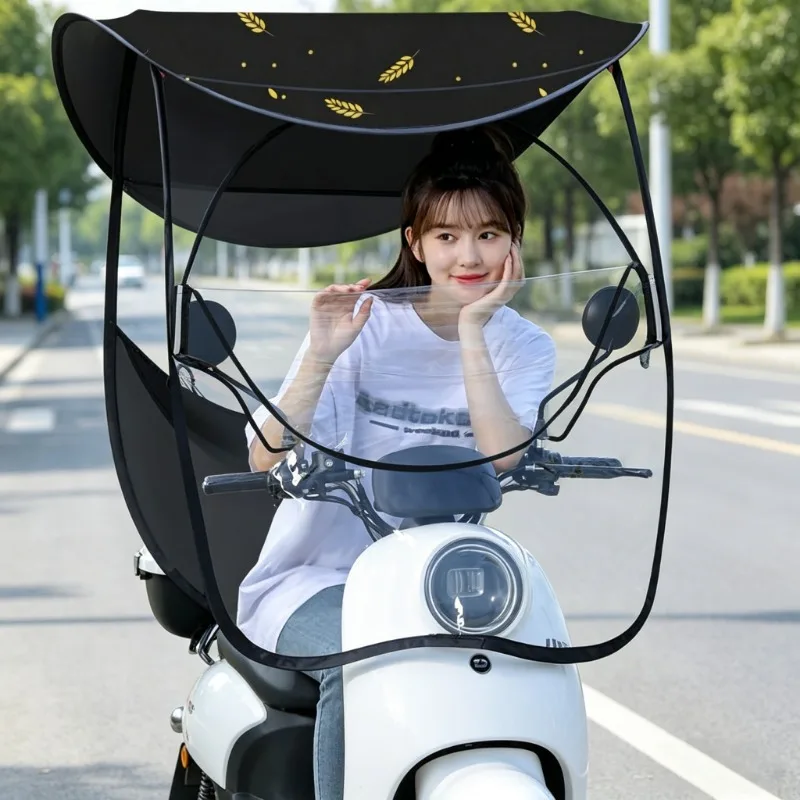 

Универсальный съемный навес для электровелосипеда от солнца и дождя, утолщенная ветрозащитная пленка, водонепроницаемый солнцезащитный чехол для велосипеда