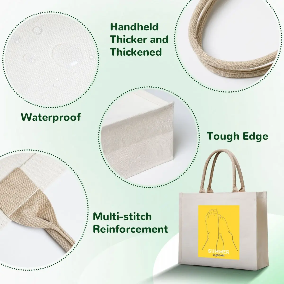 Summer in Florida Tote Bag custom canvas bag Handbags shopper bag women canvas