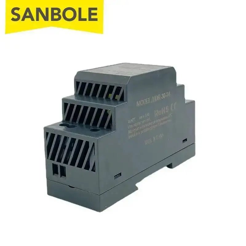HDR-30-24 / HDR-30-12 Ultra Slim Step Shape DIN Rail Power Supply Short Circuit Protection LED For Power On DC 24V 12V 36W