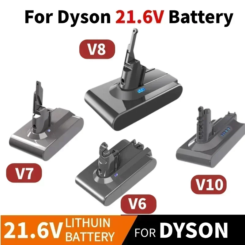 21.6V For Dyson Battery V6 V7 V8 V10 SV09 SV11 SV10 SV12 DC59 Absolute Fluffy Animal Pro Vacuum Cleaner Rechargeable Batteries