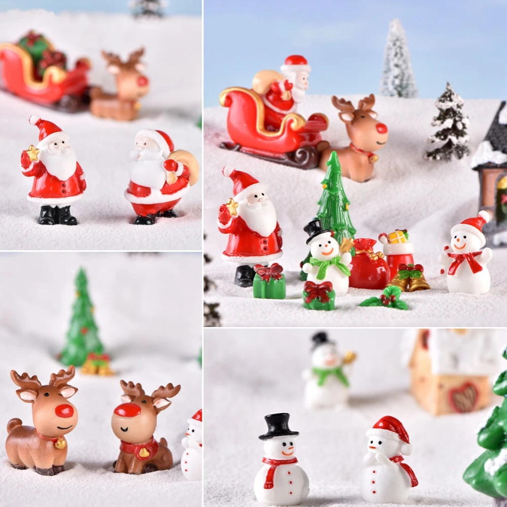 Weihnachten Harz Elch Santa Claus Ornamente Frohe Weihnachten Dekoration Für Zuhause Figuren Miniaturen 2023 Neue Jahr Weihnachten Dekoration