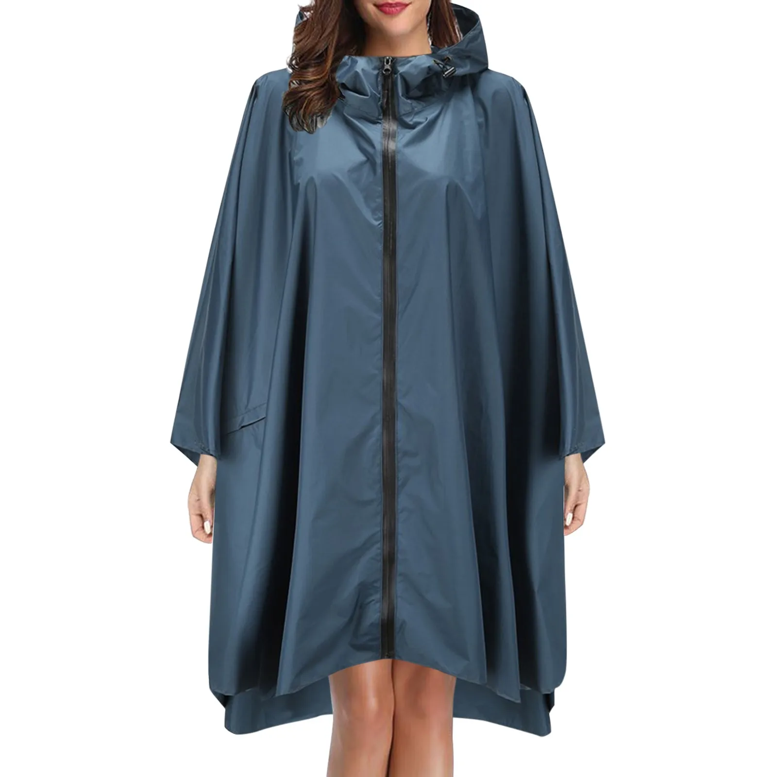 Big Size Women\'s Waterproof Rain Poncho With Hood and Breathable Design Raincoat Rainrainwater Woman Over Coat Rainrainraines