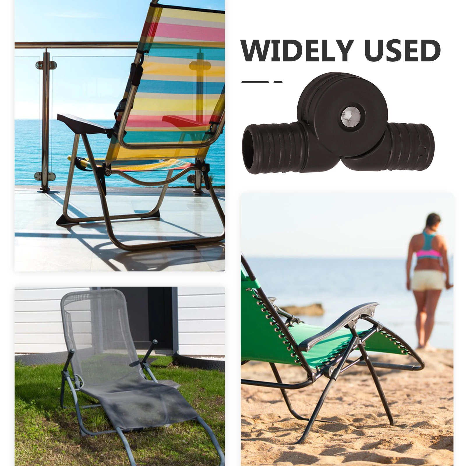 

1 Pair Round Tube Connector Hinge Adapter For Beach Lounge Camping Recliner Foldable Chair Accessories Lightweight Plastic