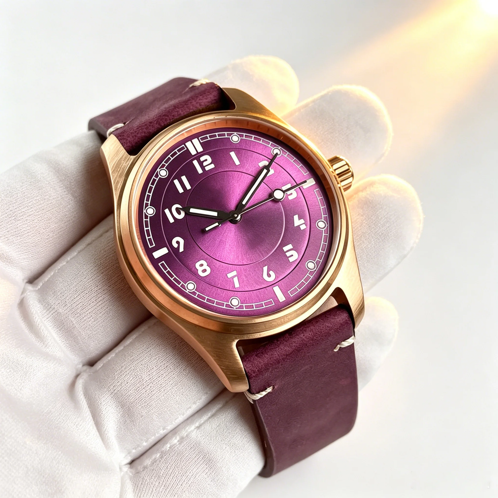 

39mm Tandorio Vintage Cusn8 Bronze Pilot Automatic Watch For Miyota 8215/Asia 2824 Sapphire Glass 20ATM Diver Mechanical Watch