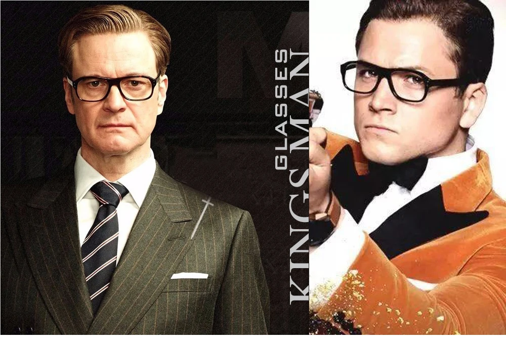 Kingmen Brillengestell für Männer Agent Eggsy Cosplay Brillenbrille Retro Rechteckige handgemachte Acetat verschreibungspflichtige Brille – Detail 2