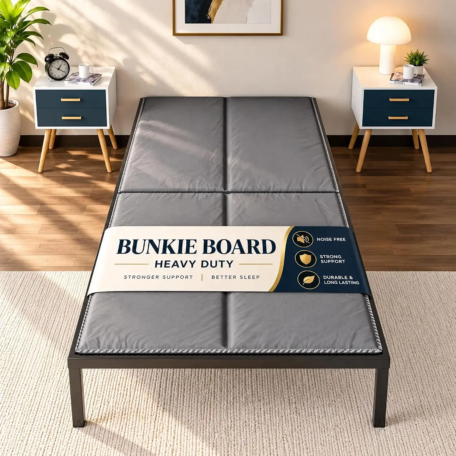 Twin XL Bunkie Board 15mm Thick (38x80) - Heavy Duty Mattress Support Board, Low Profile Under Mattress Support for Slatted Bed Frames, No Box Spring Required, Noise-Free, Non-Slip, Made in USA