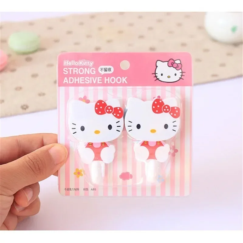 Sanrio Hello Kitty Sticking Hook Non-marking KT Cat Cute Anime Cartoon Kawaii No Punching Required Housewear & Furnishings Gifts