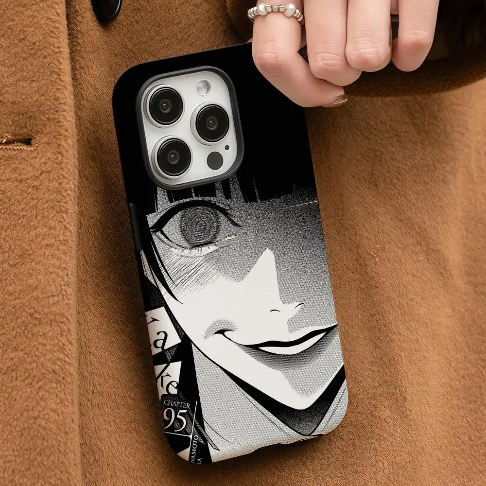 

Anime Kakegurui Phone Case For iPhone 16 15 14 13 12 11 Pro Max Plus Glossy HD Double-Layer Liquid Back Film Hard Shell