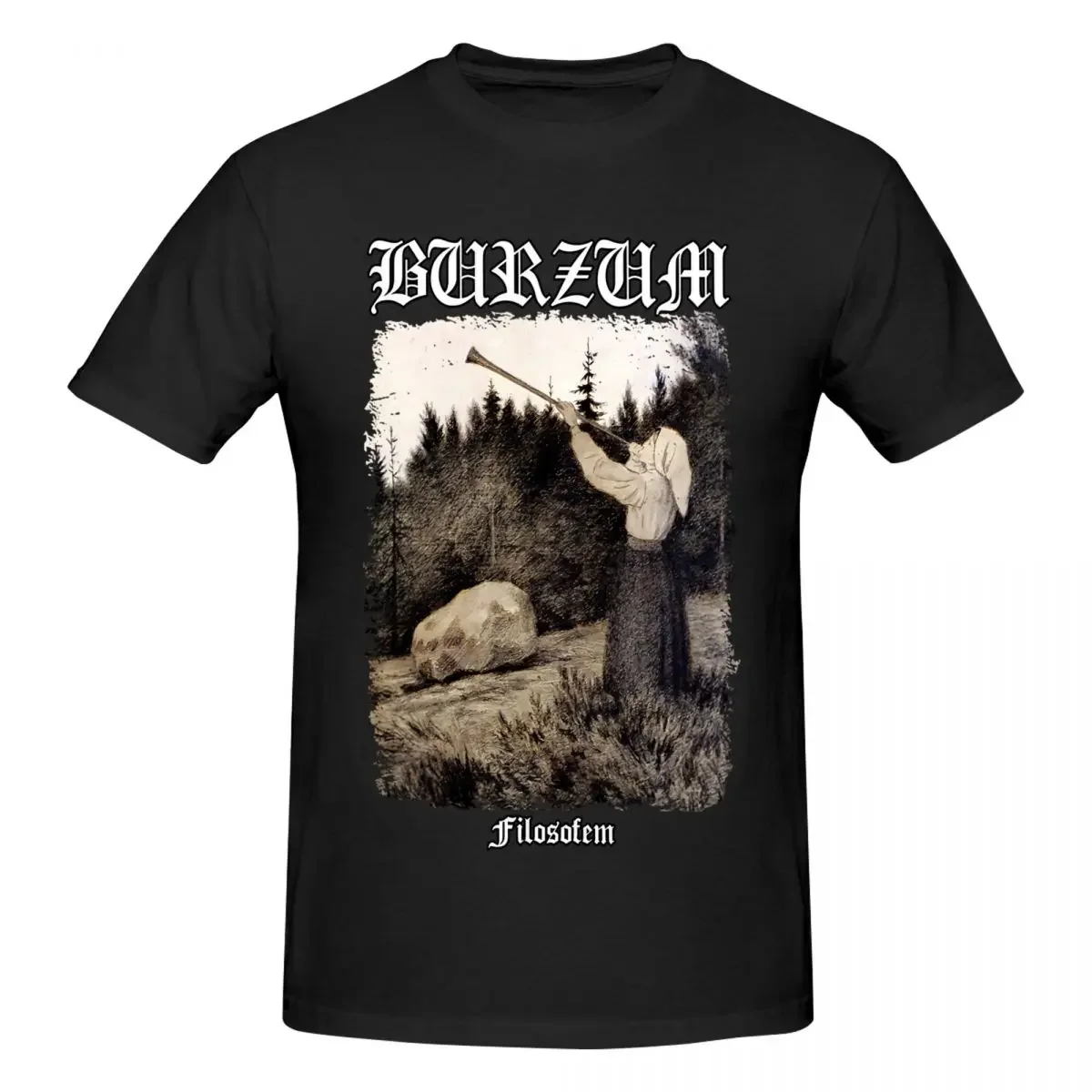 Burzum Men T Shirt Funny Tee Shirt Short Sleeve Round Collar T-Shirts 100% Cotton 4XL 5XL Clothing