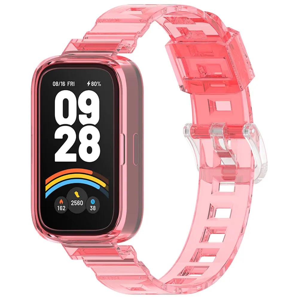 透明サンシャインターンカラーシリコーン時計バンド Redmi バンド 3 2 ブレスレット交換ストラップ Xiaomi Band9 アクティブ/8Active