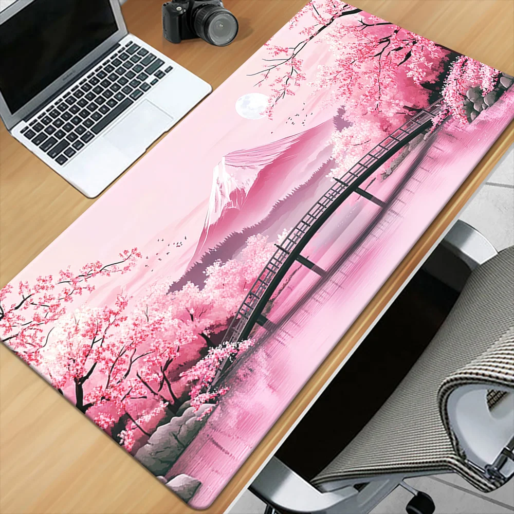 1pc, Beautiful  Cherry Blossoms and Cherry Blossom Lake,Keyboard Gaming Mouse Mats, Office Computer PC Gamer Desk Mat.