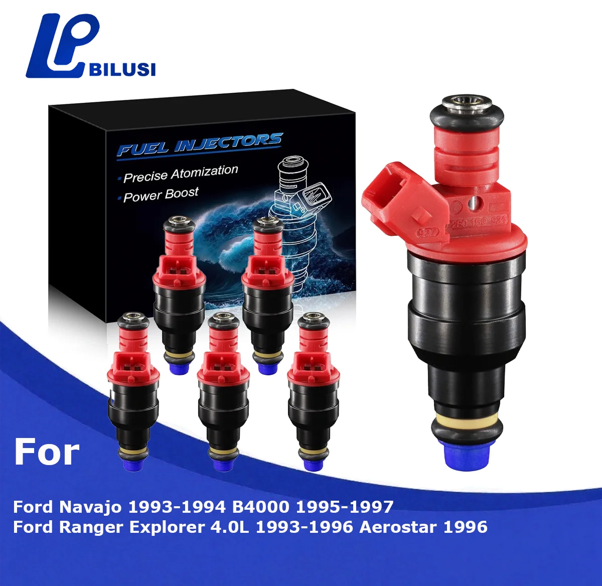 

Bilusi 0280150931 ALL-new Fuel Injectors For Ford Ranger Explorer 4.0L For Mazda Navajo 1993-1994 B4000 1995-1997 OE# 822-12111