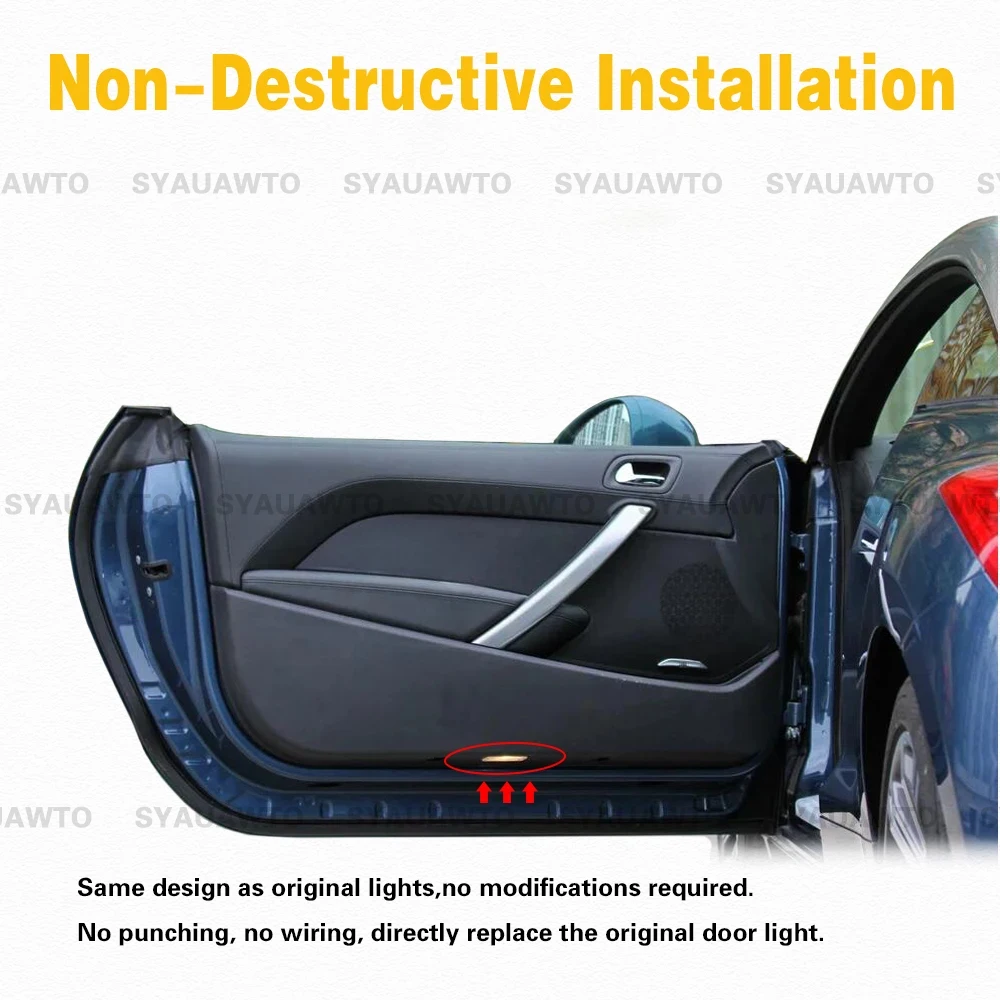 2x Car Door Welcome Light Projector Accessories For PEUGEOT 307 308 508 408 RCZ 206 306 207 208 406 5008 607 806 807 1994-2010 - view 6