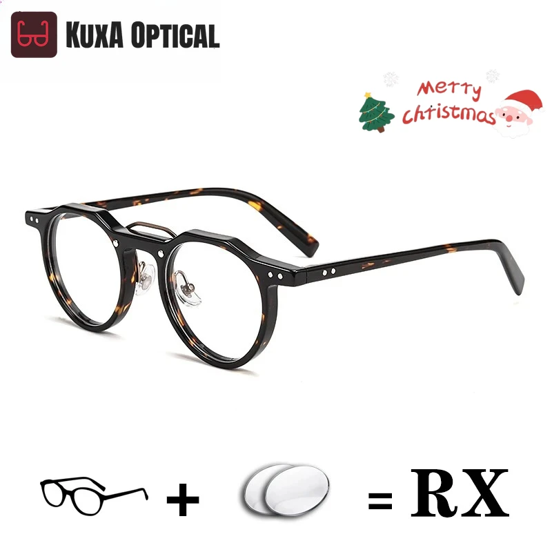 

KUXA черепаховый ацетатный дизайн, оптические очки, линзы по рецепту, близорукость, дальнозоркость, антибликовые очки, фильтр, синий свет