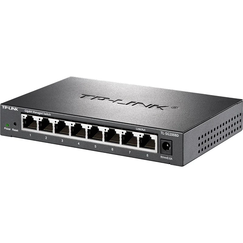 TP-Link 8 Port Gigabit Switch, Easy Smart Managed, Plug & Play, Sturdy Metal W/ Shielded Ports, Support QoS, Vlan (TL-SG2008D)