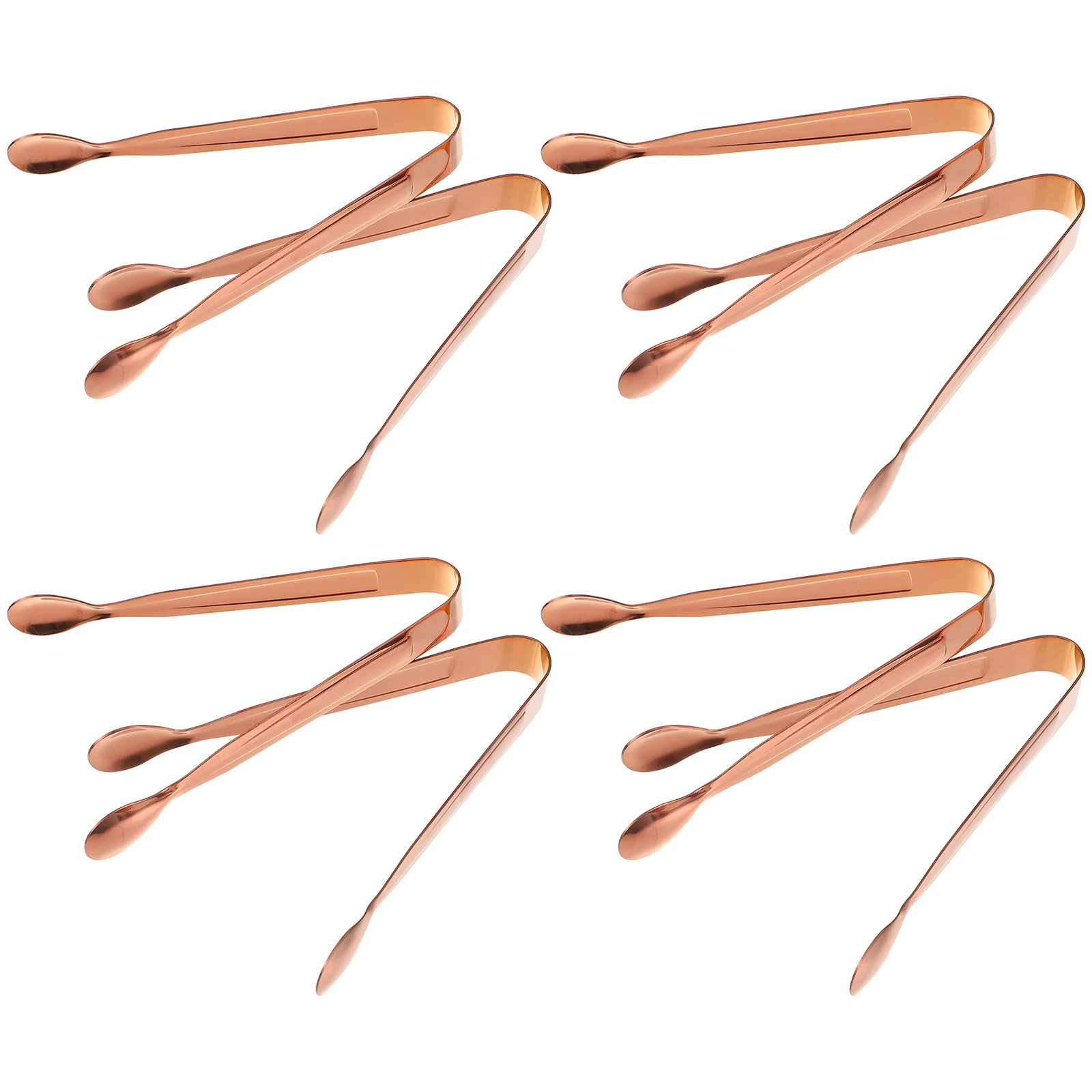 

Small Rose Gold Tongs Stainless Steel Ice Clip Sugar Cubes Food Mini Bar Golden