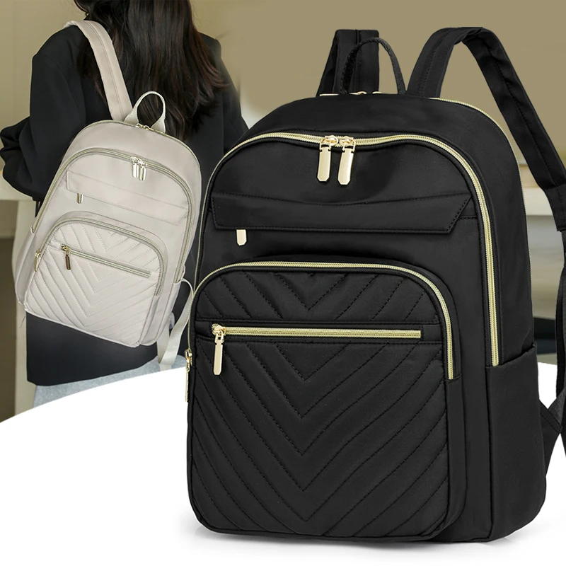 15.6 inch Laptop Large Capacity Backpack High Quality Nylon Waterproof Backpack Vintage School Bags Travel Bookbag Rucksack