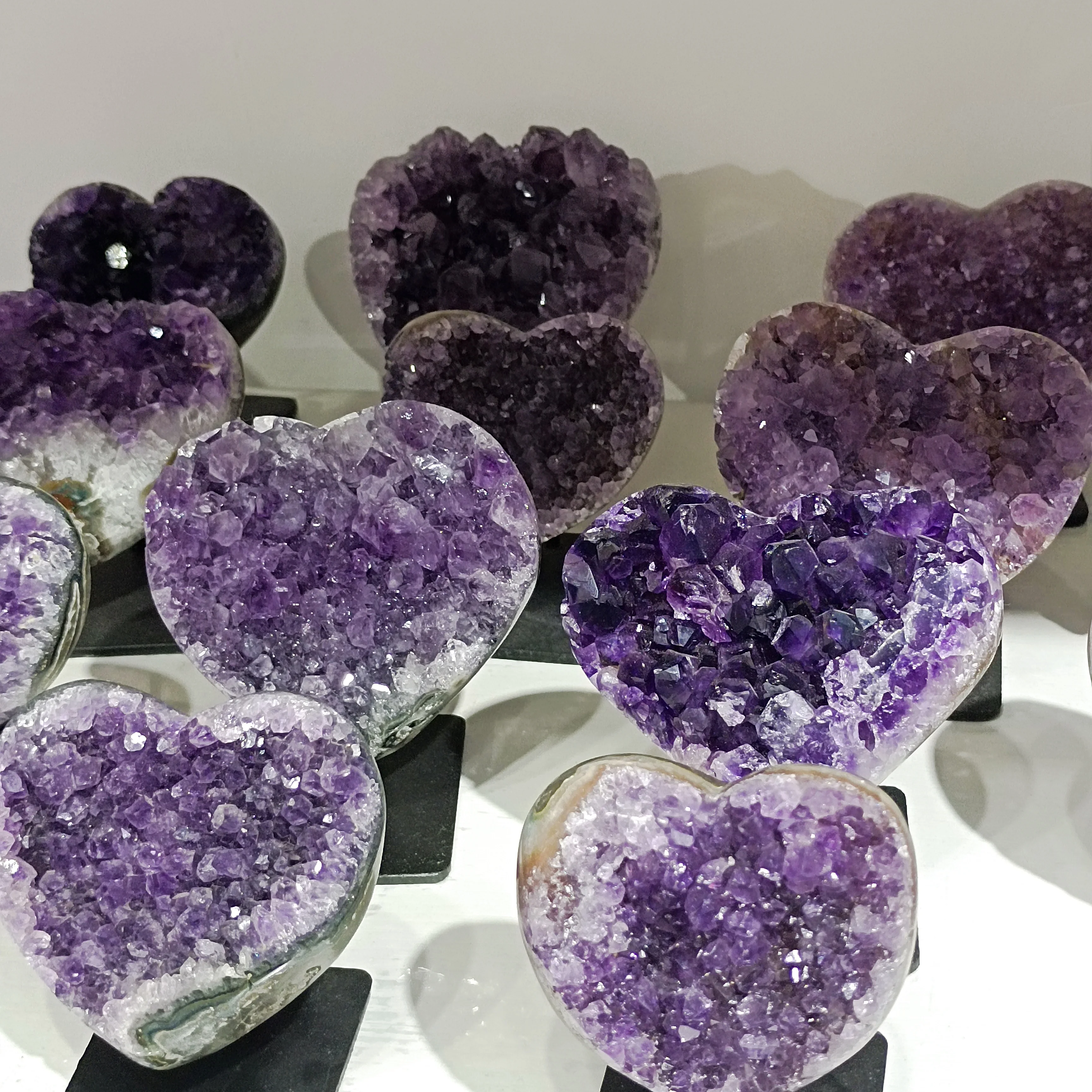 

300-400g 1pc Natural Amethyst Crystals Cluster Druzy Heart Geode Mineral Rock Healing Point Energy Wand Love Crafts