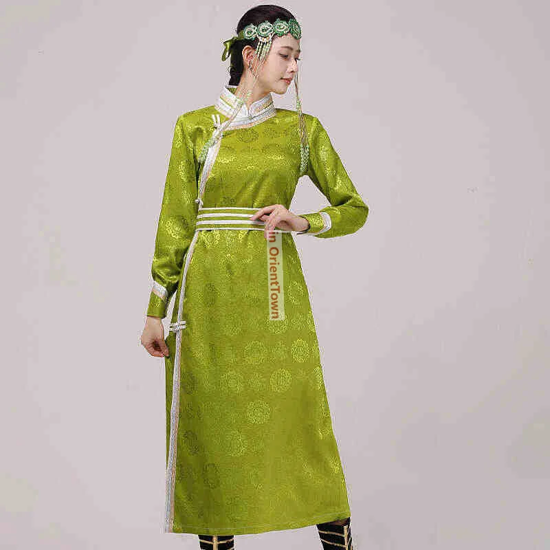 ملابس كاجوال منغولية سهلة المطابقة للفتيات، فستان نسائي للحياة اليومية، أداء طويل، رداء نسائي