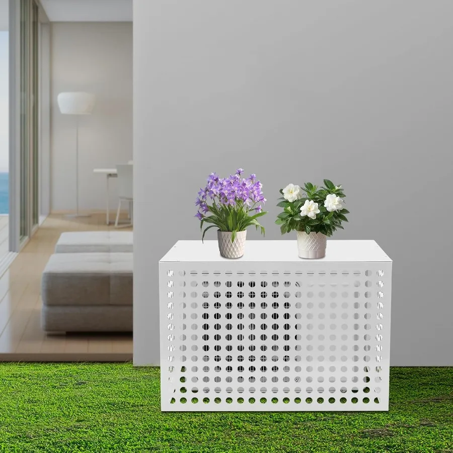 에어컨 울타리 4개 패널 알루미늄 합금 AC 울타리 실외기용 39 19 27인치 야외 에어컨 장치 보호용 울타리 수영장 장비용