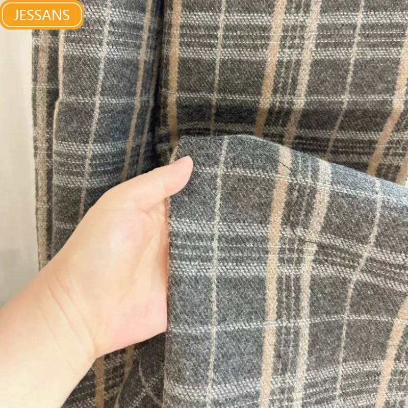 Retro British Wool Plaid Thickened Jacquard Blackout Curtains for Living Room Bedroom French Window Customized Finished Products