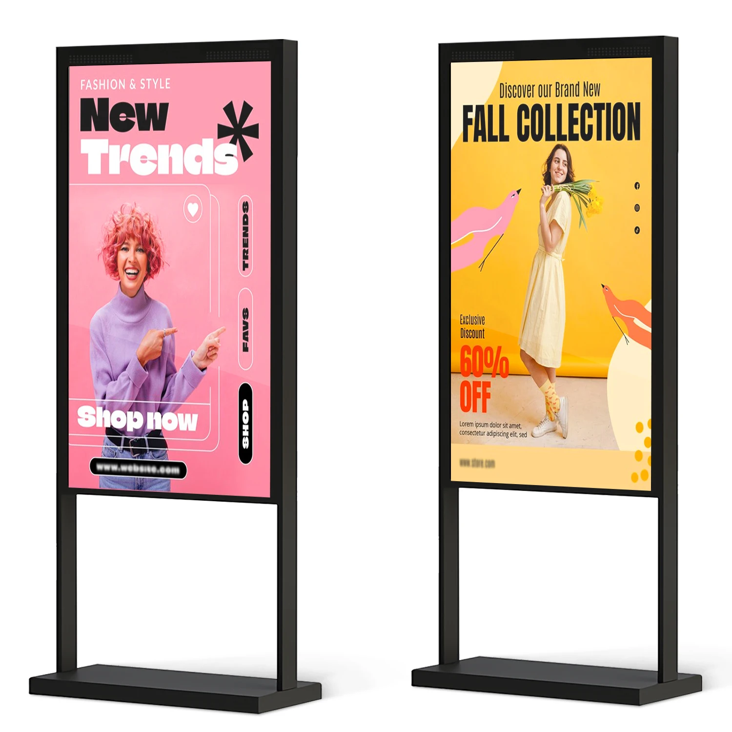 

Dual-Sided 43/55" Inch High Brightness Touch Screen Digital Signage Advertising Display for Retail Stores with 4K UHD Option
