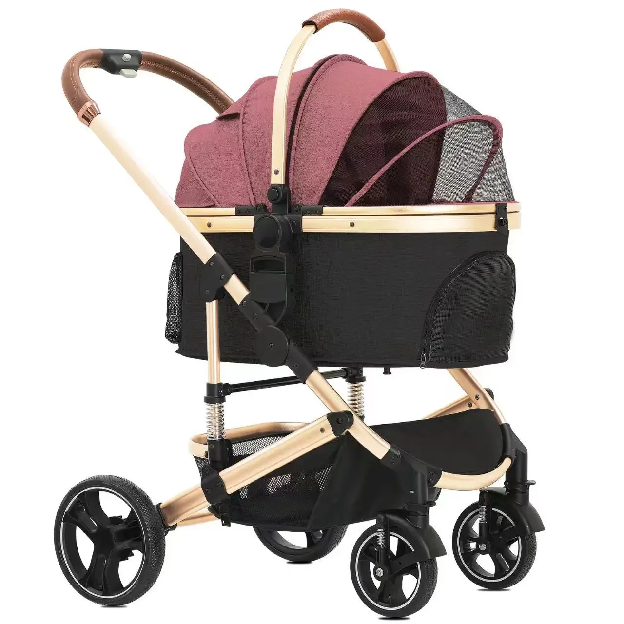 Pet Stroller Can Be Detached for Cats and Dogs The Large Space Is Comfortable and The Dog Stroller Is Easy To Fold